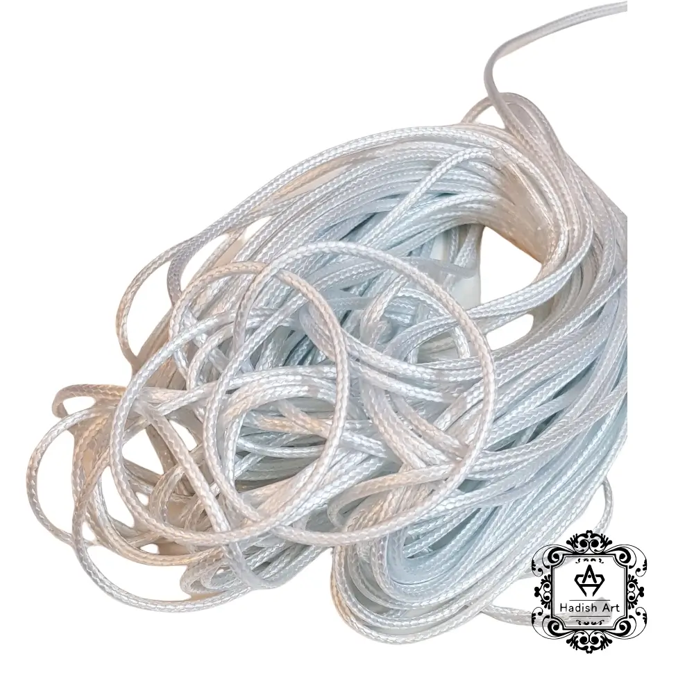 نخ دستبند طرح چرم سفید 2mm