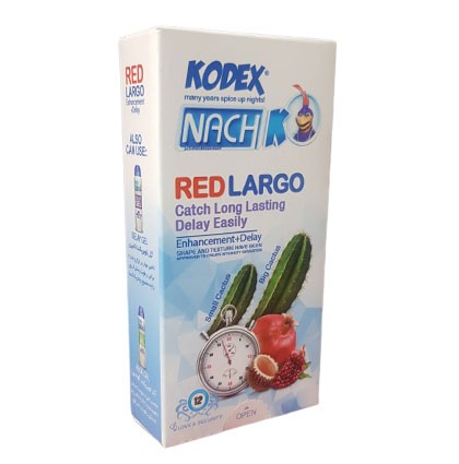کاندوم تاخیری کدکس مدل RED LARGO بسته 12 عددی