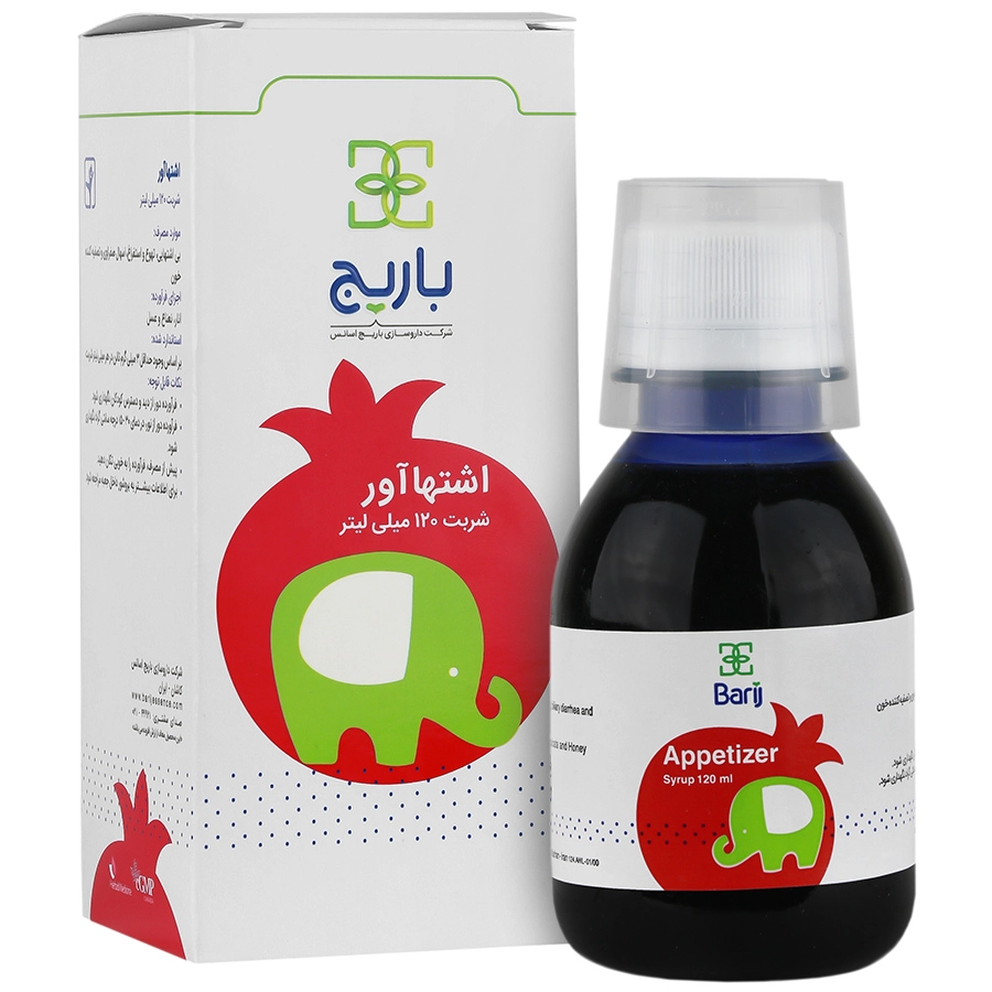 شربت اشتها آور باریج اسانس مناسب کودکان 120 میلی لیتری