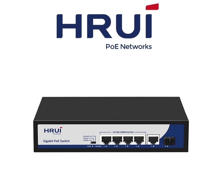 سوئیچ 4پورت PoE HRUI مدل HR900-AFG-411NS-120جدید