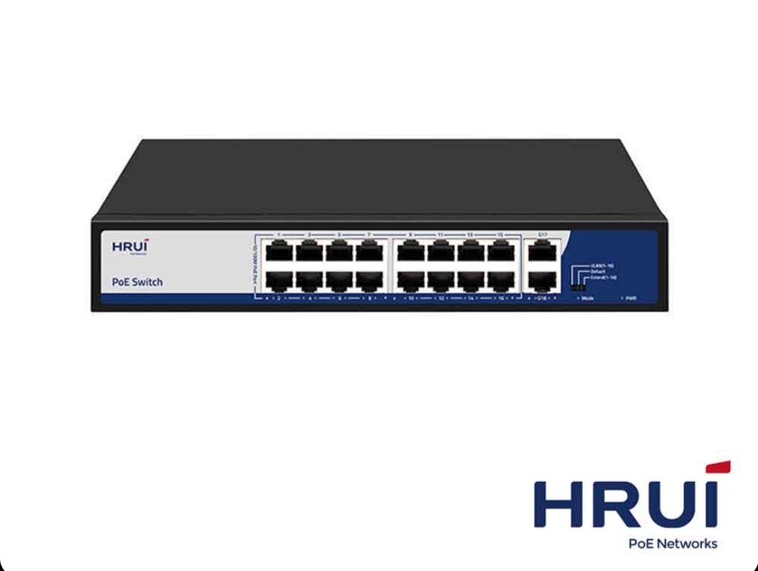 سوئیچ 16 پورت PoE HRUI مدل HR902-AF-162G-300جدید
