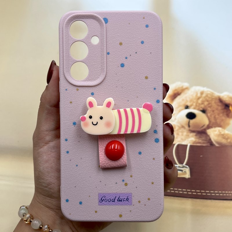 قاب گوشی Galaxy A54 سامسونگ Finger Hold سیلیکونی فینگر بند هولدری عروسکی برجسته محافظ لنز دار طرح توپی کد 871979