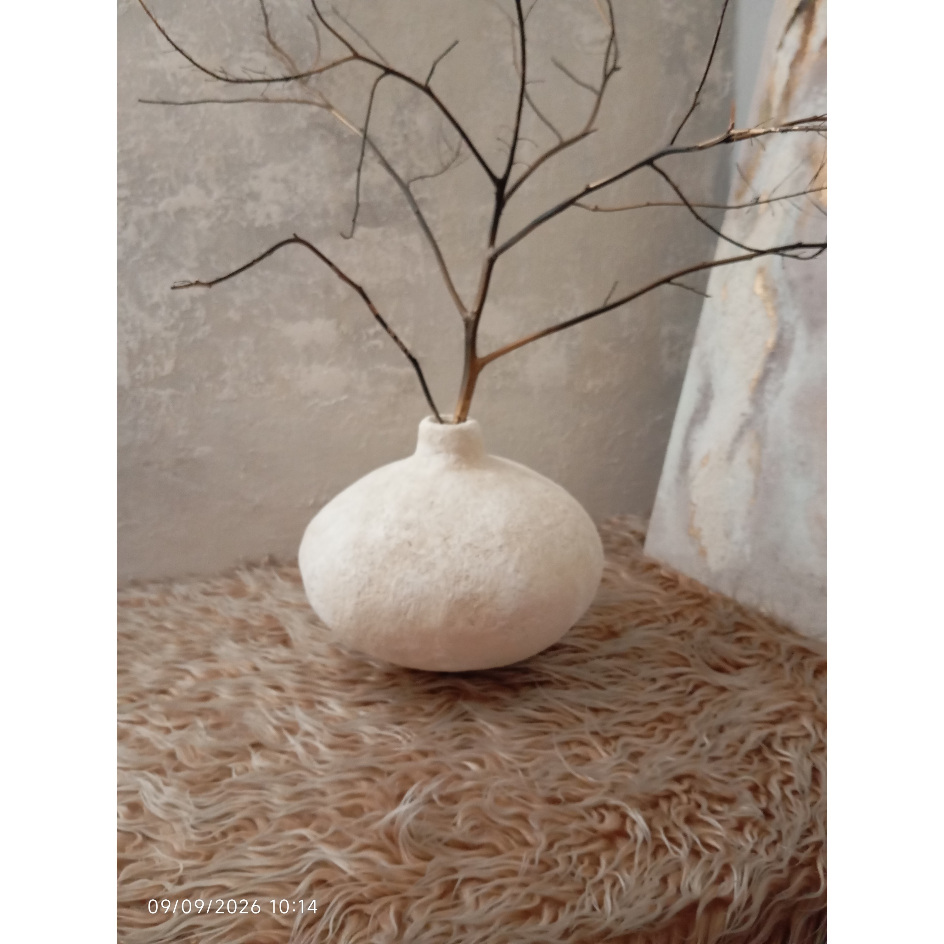 گلدان پاپیه ماشه طرح پتینه دستساز