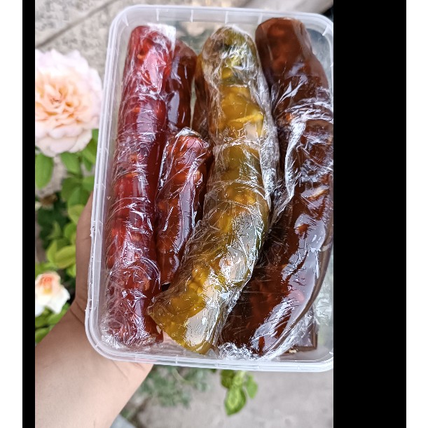 سوجوق خوشمزه با سه طعم عالی انبه شیره انگور و شیره گل محمدی