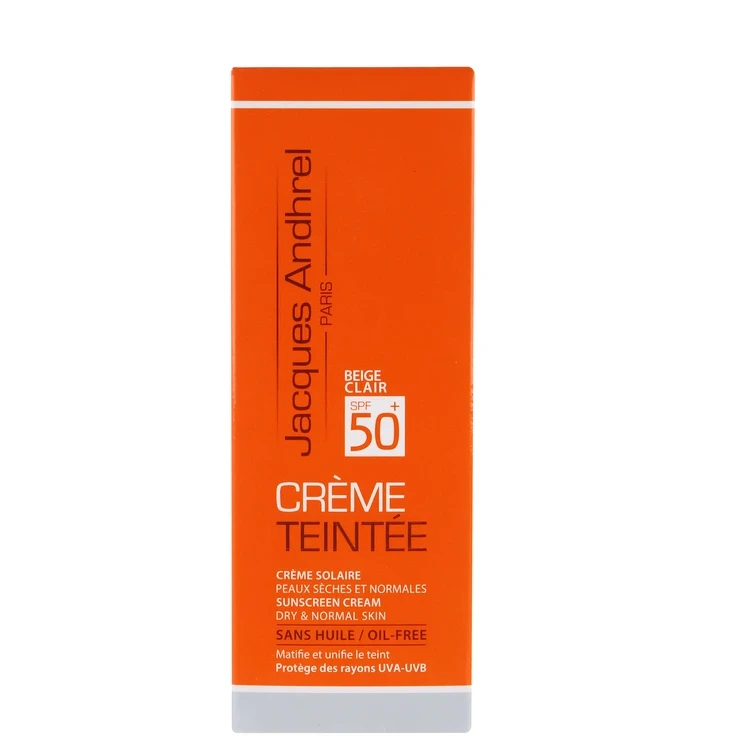 کرم ضد آفتاب رنگی ژاک اندرل SPF 50 مدل TIN01 رنگ بژ روشن مناسب برای پوست خشک حجم 50 میلی لیتر