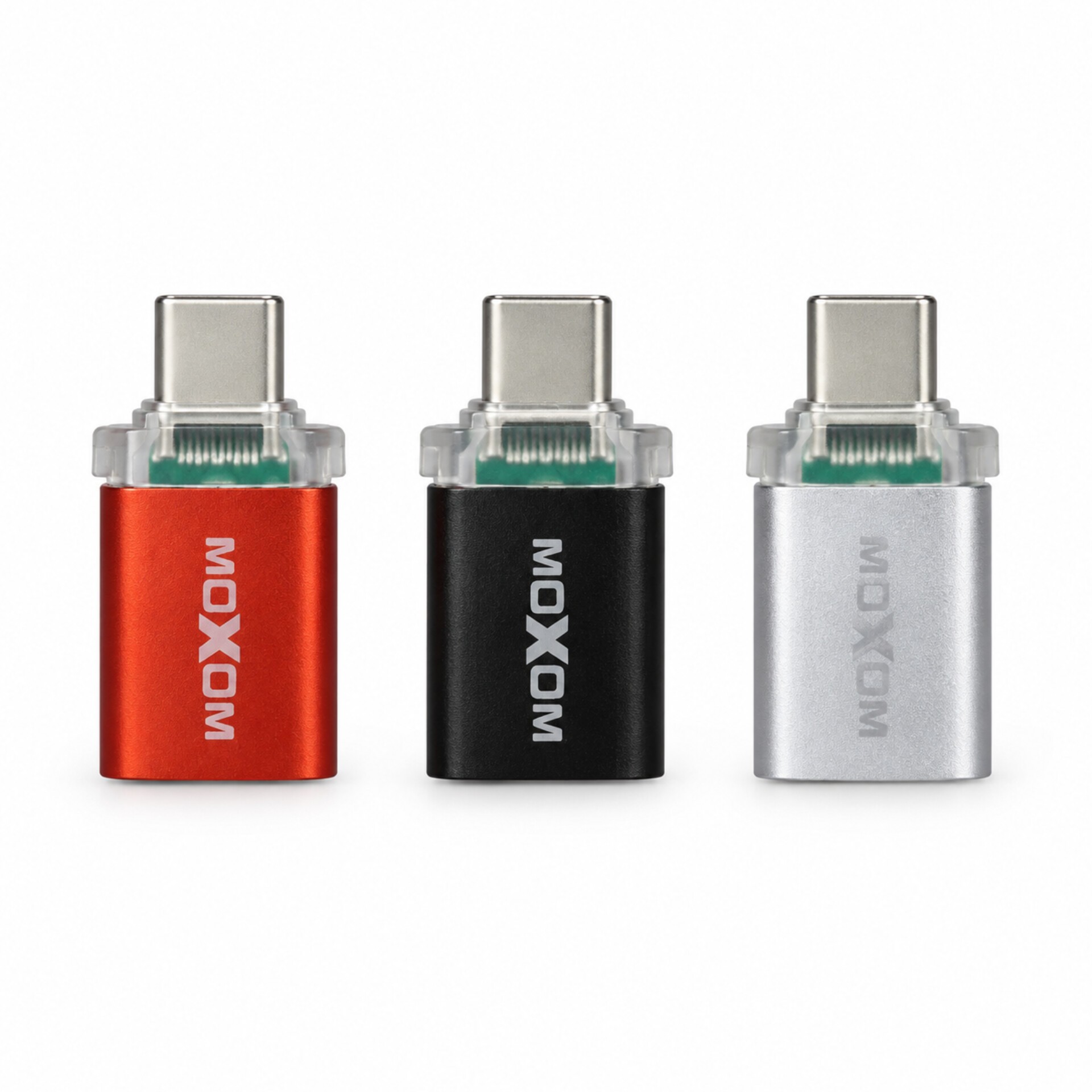 تبدیل otg تایپ سی moxom مدل z27 دارای نور led با سرعت usb3 کیفیت عالی - بدون پک
