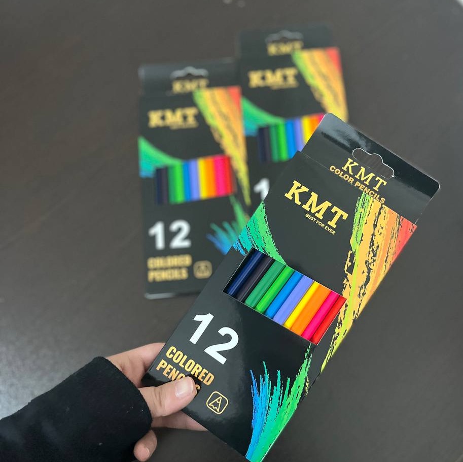 مداد رنگی 12رنگ برند KMT