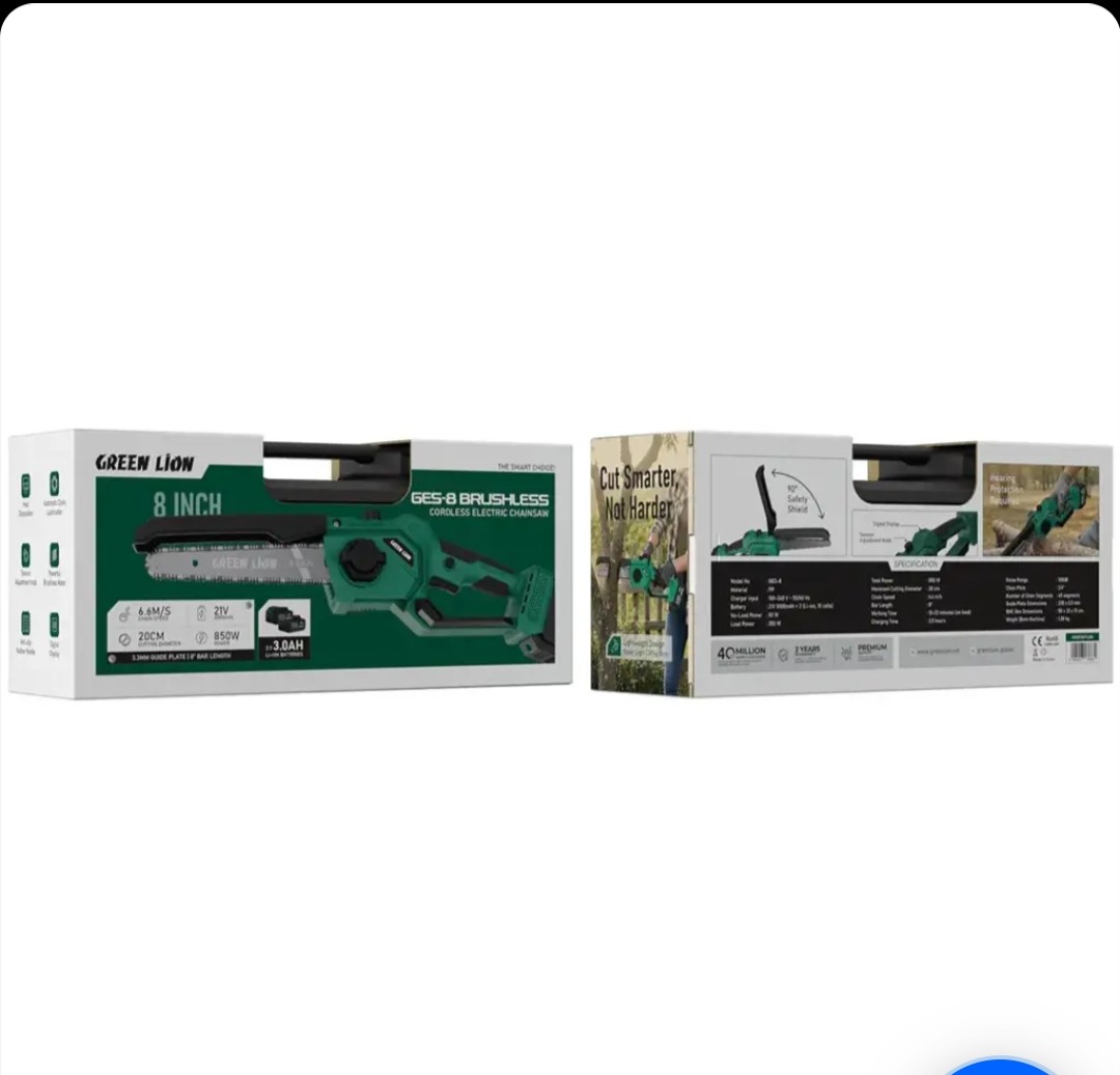 اره زنجیری شارژی براشلس گرین لاین GES-8 Brushless GNOCSWTLGNجدید