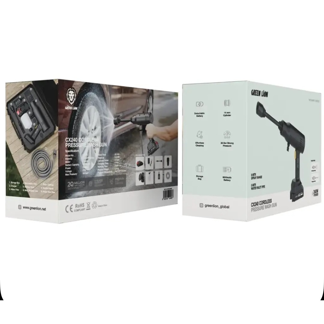 کارواش شارژی گرین لاین مدل Green Lion CX240 Cordless Pressure Wash Gun