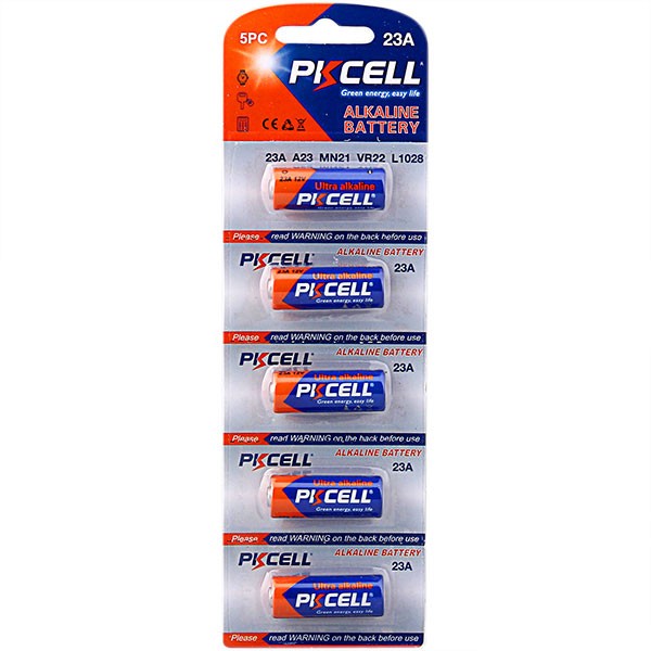 باتری 23A پی کی سل مدل Ultra Alkaline 12V 23A بسته 20 عددیجدید