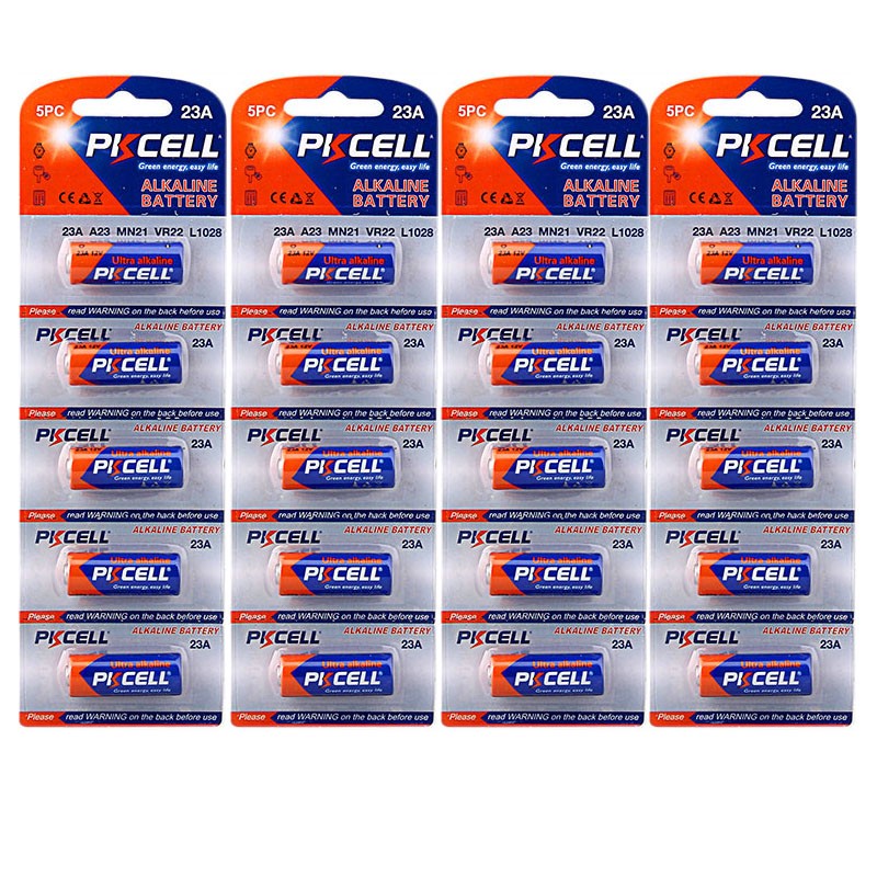 باتری 23A پی کی سل مدل Ultra Alkaline 12V 23A بسته 20 عددیجدید