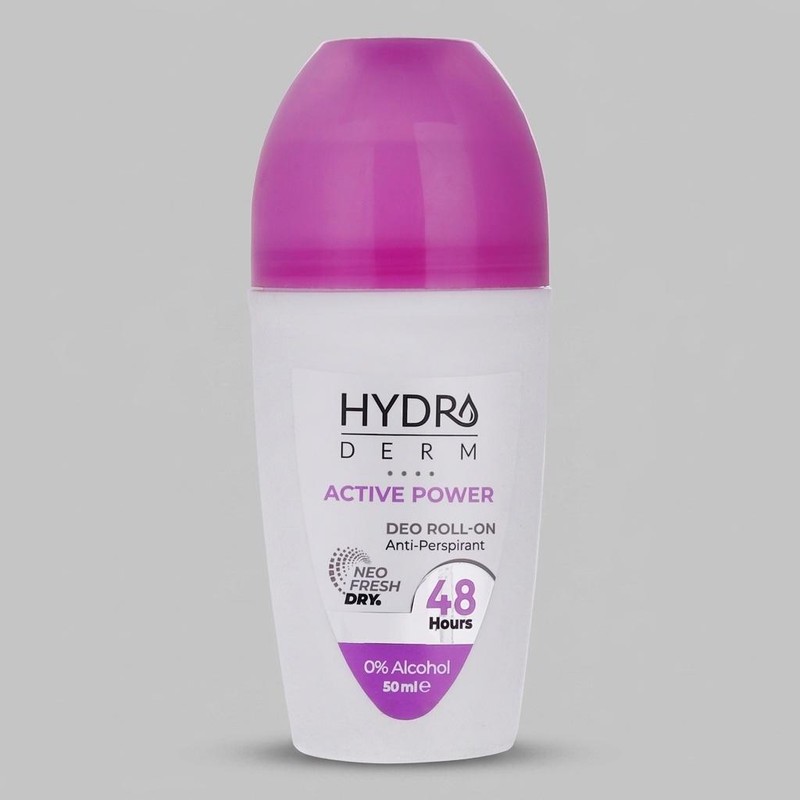رول ضد تعریق زنانه هیدرودرم مدل Active Power حجم 50 میلی لیتر