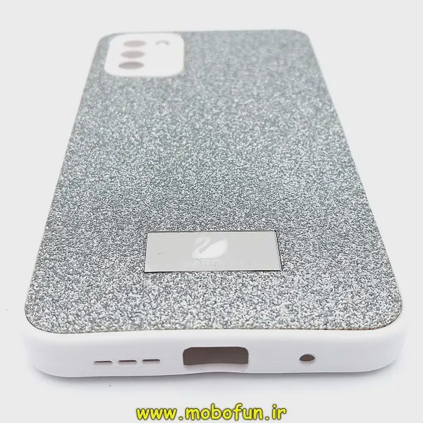 قاب گوشی Poco M3 پوکو شیائومی اکلیلی سواروسکی پاپ سوکت دار محافظ لنز دار نقره ای کد 186