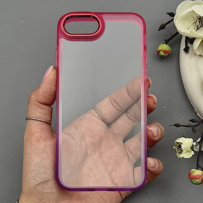 قاب گوشی iPhone 7 - iPhone 8 - iPhone SE 2020 - iPhone SE 2022 آیفون متال شفاف دور رنگی پشت شیشه ای سخت کد E50-1005882