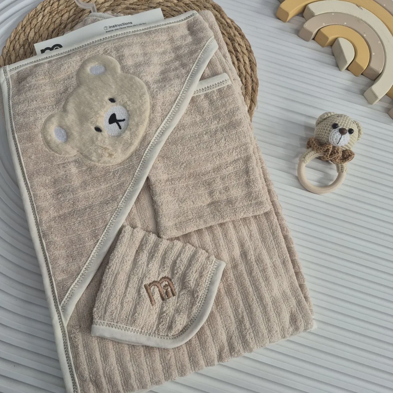 ست 5 تکه حوله مادرکر Bear کرم کد 55154جدید