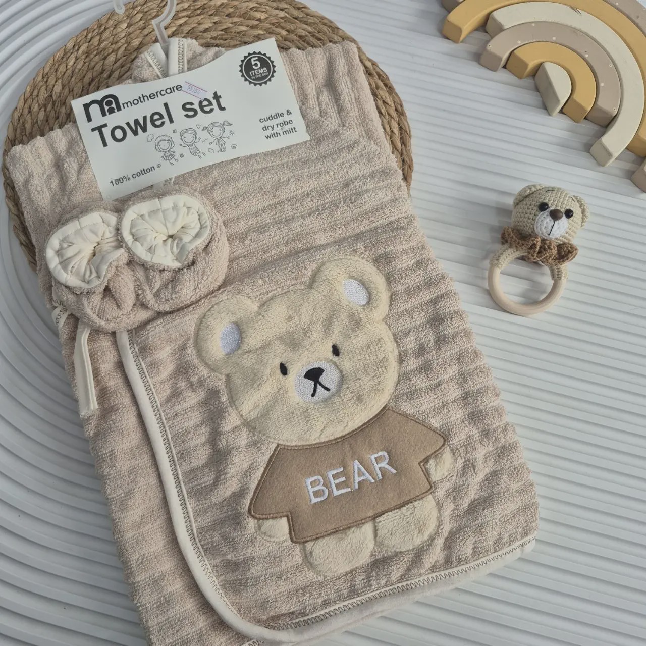 ست 5 تکه حوله مادرکر Bear کرم کد 55154جدید