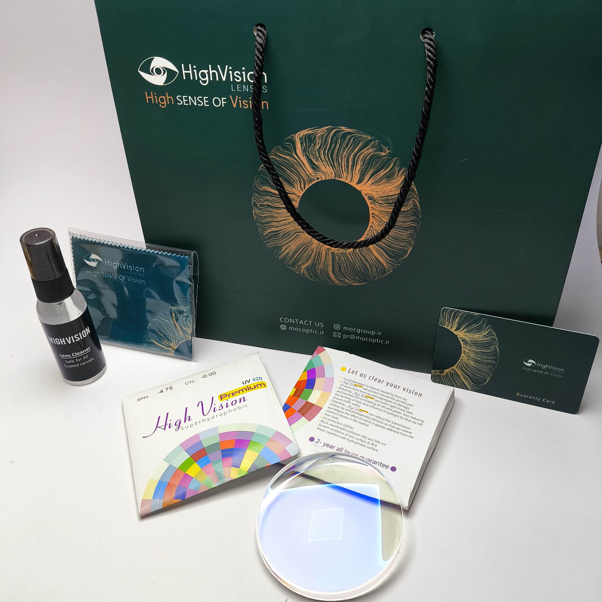 عدسی بلوتوتال 1.56 های ویژن High vision پک هدیه