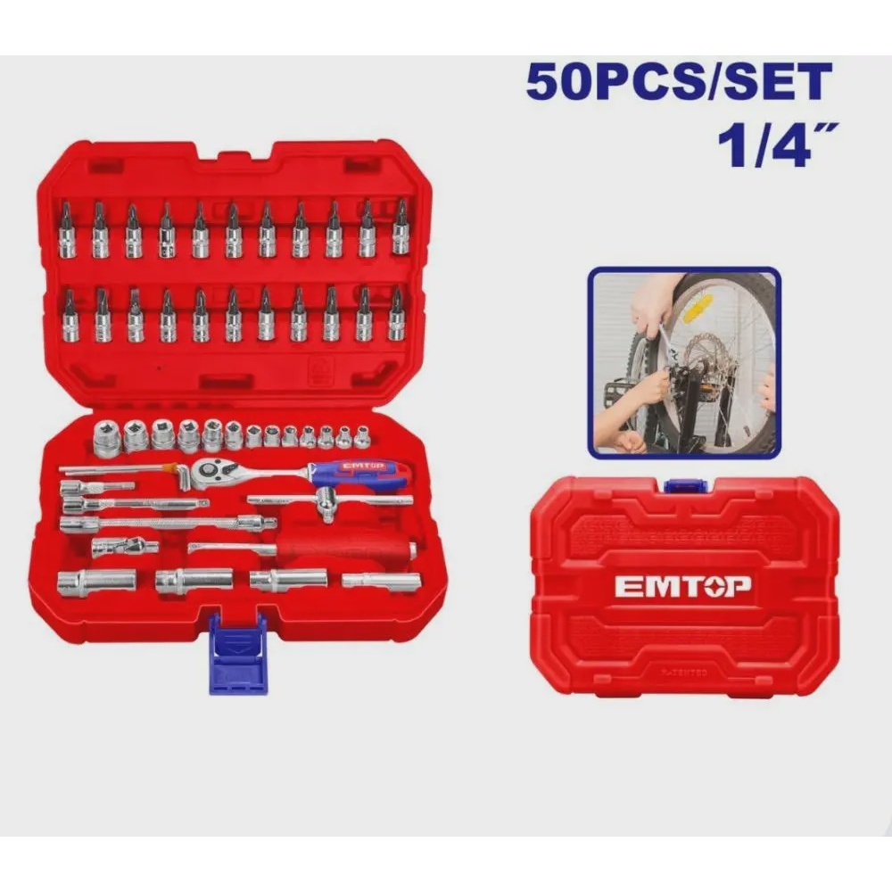 جعبه بکس و بیت 50 پارچه EMTOP مدل ESKT14501 آوانور - پس کرایه