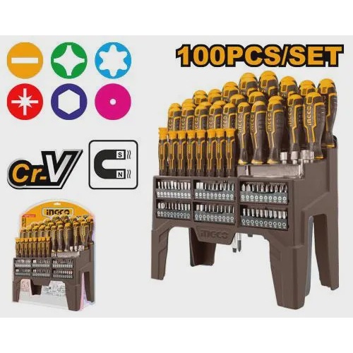 پیچ گوشتی 100 پارچه INGCO مدل HKSD10028 آوانور - پس کرایه