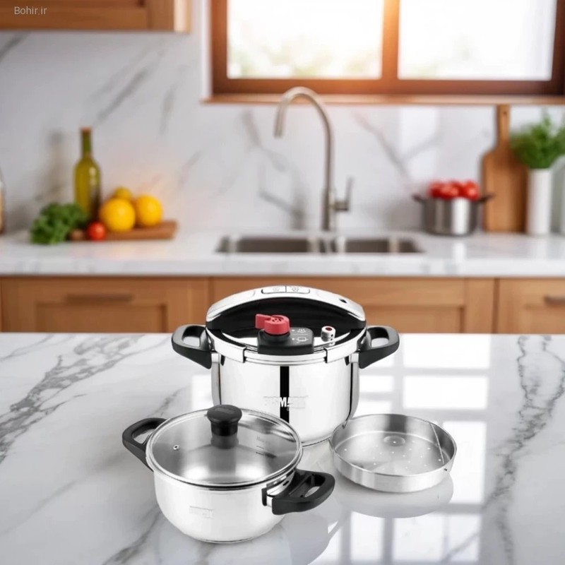زودپز دوقلو بیسمارک مدل BM220 گنجایش 4 و7 لیتر