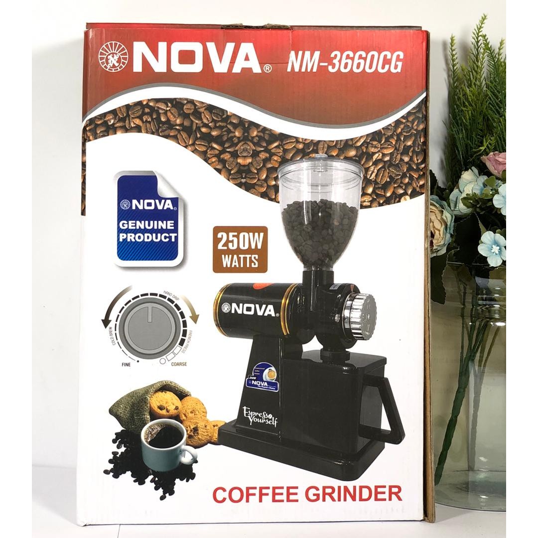 آسیاب قهوه نیمه صنعتی نووا مدل NM-3660CG 250 وات (پسکرایه)جدید