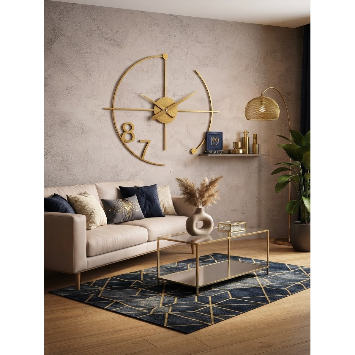 ساعت دیواری مدرن لیزری فلزی لاکچری مینیمال H654جدید