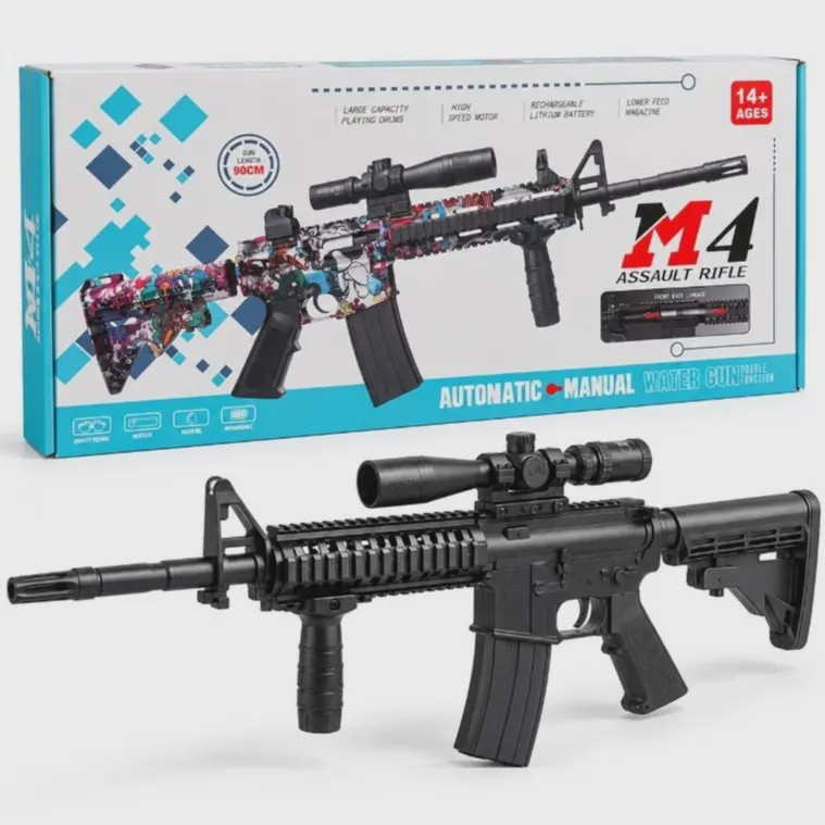 تفنگ تیر ژله ای شارژی M4 مدل Assault Rifle با دوربینجدید