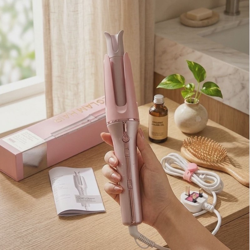 دستگاه کرلی شیگلم صورتی سایز 25 میل