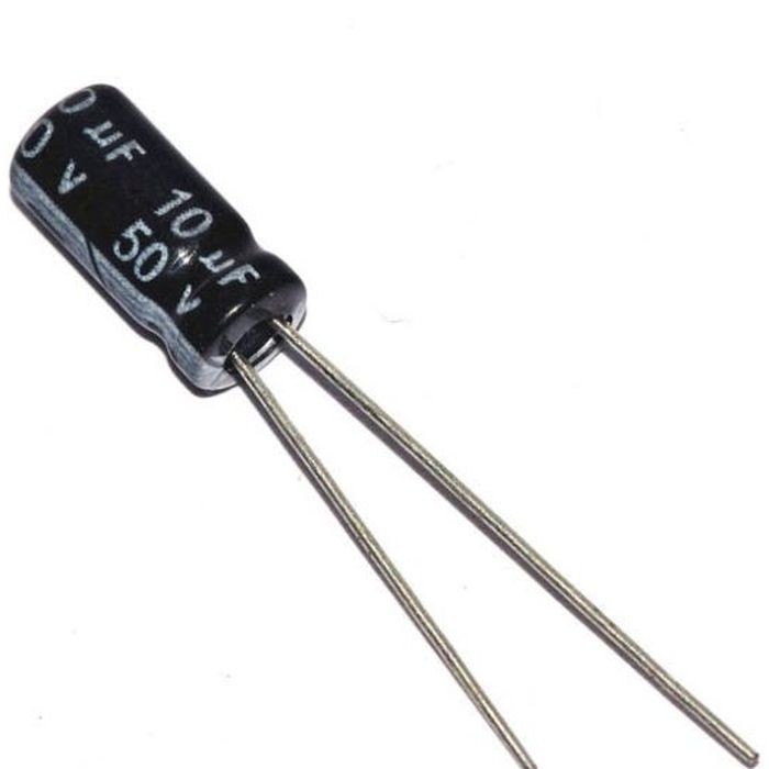 خازن الکترولیت 10 میکروفاراد کد 50V بسته 4 عددی