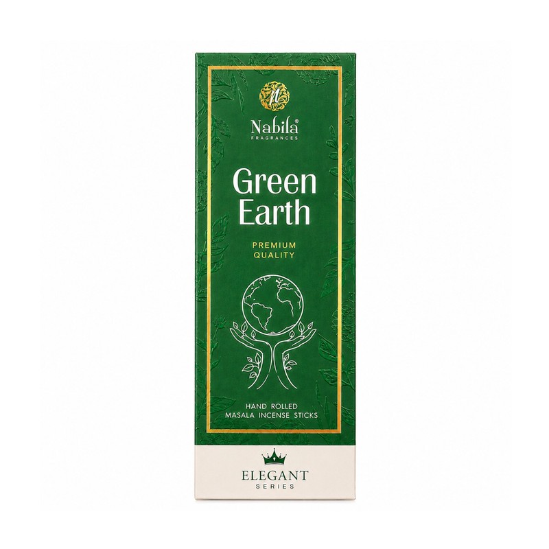 عود دستساز نابیلا مدل زمین سبز Green Earth رایحه جنگل، ادکلن بسته 30 عددی