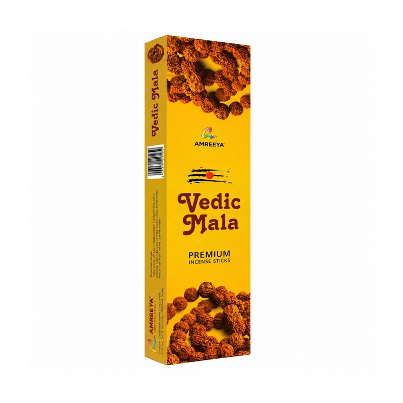 عود دستساز آمریا مدل ودیک مالا vedic mala رایحه ساده بسته 30 عددی