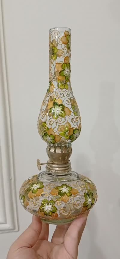 چراغ گرد سوز ، فانوس طرح گل آهار ، ویترای