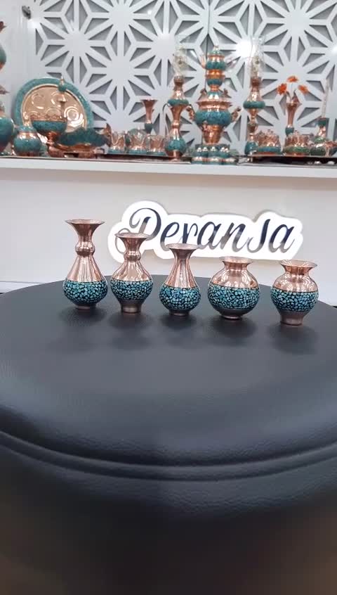 گلدان فیروزه کوبی کوچک برند پرنسا 7 سانتی 12 عددی
