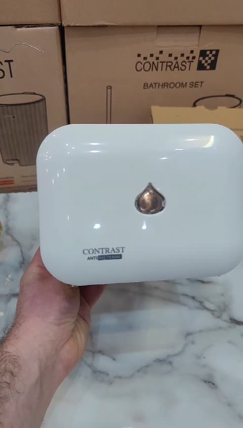 پایه رول دستمال کاغذی گرد دیواری برند کنتراست نو آکبند رنگ پرفروش و پرطرفدار سفید مدل دستمال تمام پوشیده کد 332 سفید