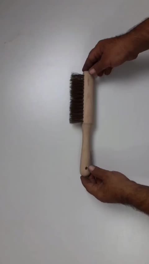 فرچه کوچک سیمی فولادی دسته چوب راش 30 سانتی متر ی