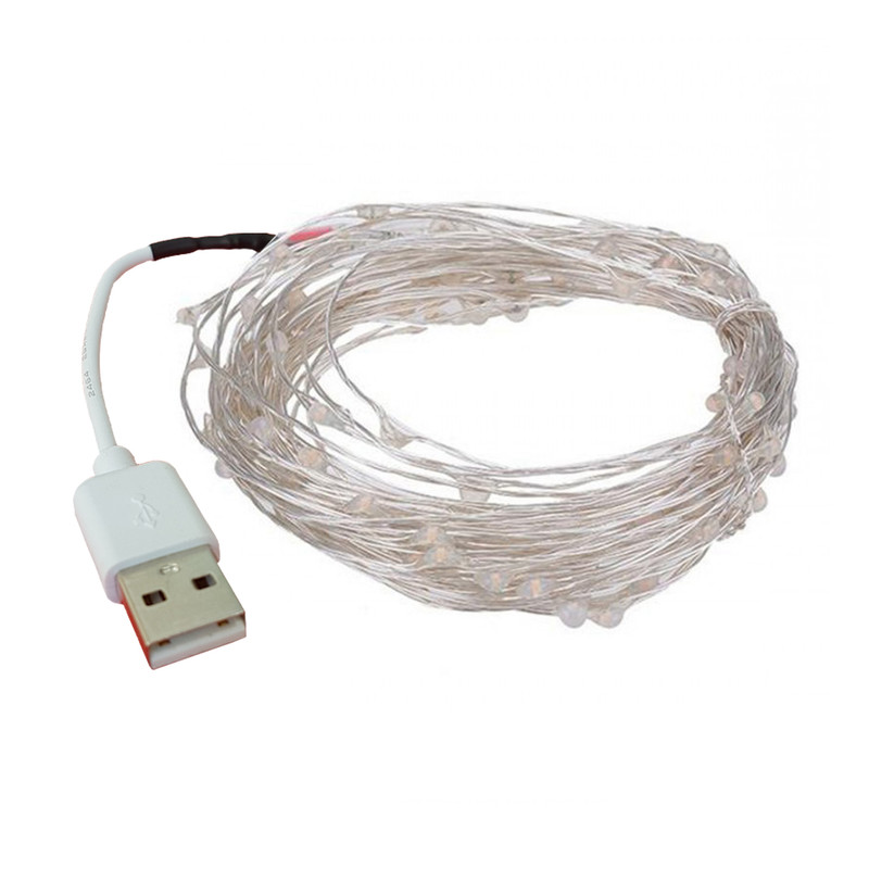 ریسه ال ای دی USB مدل کد 1212 طول 5 متر رشته نور LED تزئینی قابل اتصال به پاوربانک