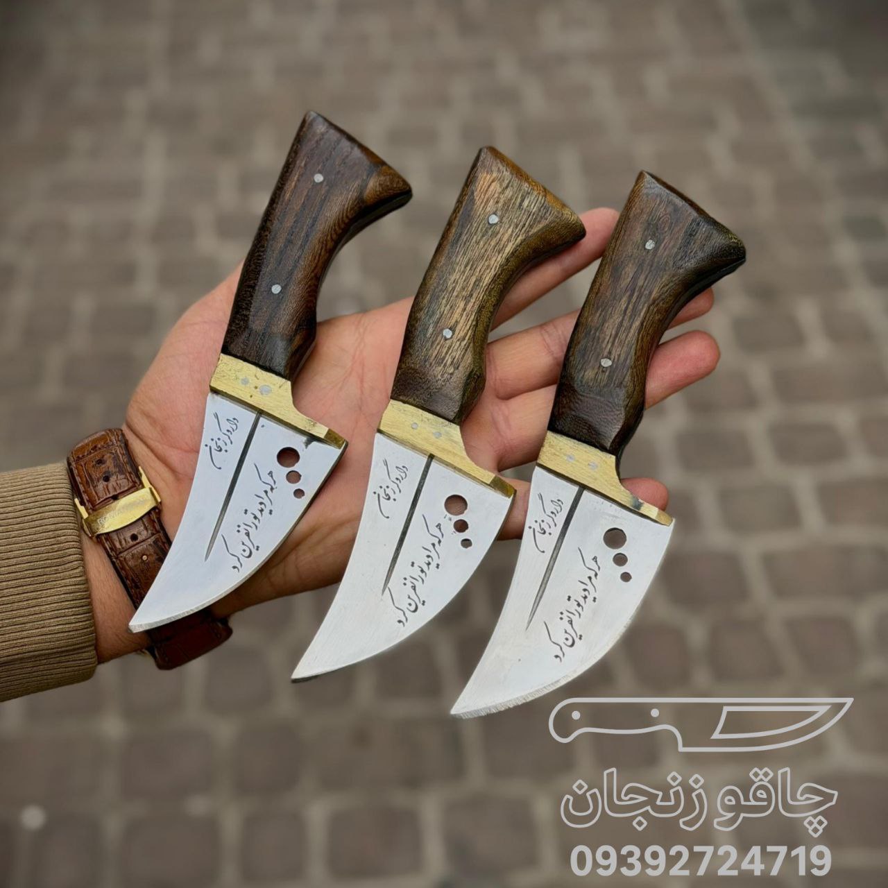 چاقوی فولادی کوچک استاد داروگر ساخت زنجان با غلافجدید