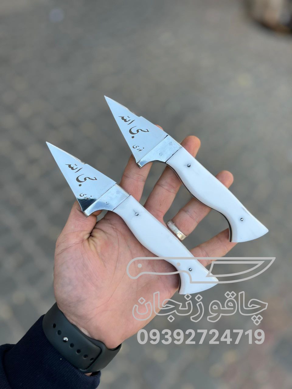 چاقو مدل بیخصی دسته فیبر حسبی الله با غلاف