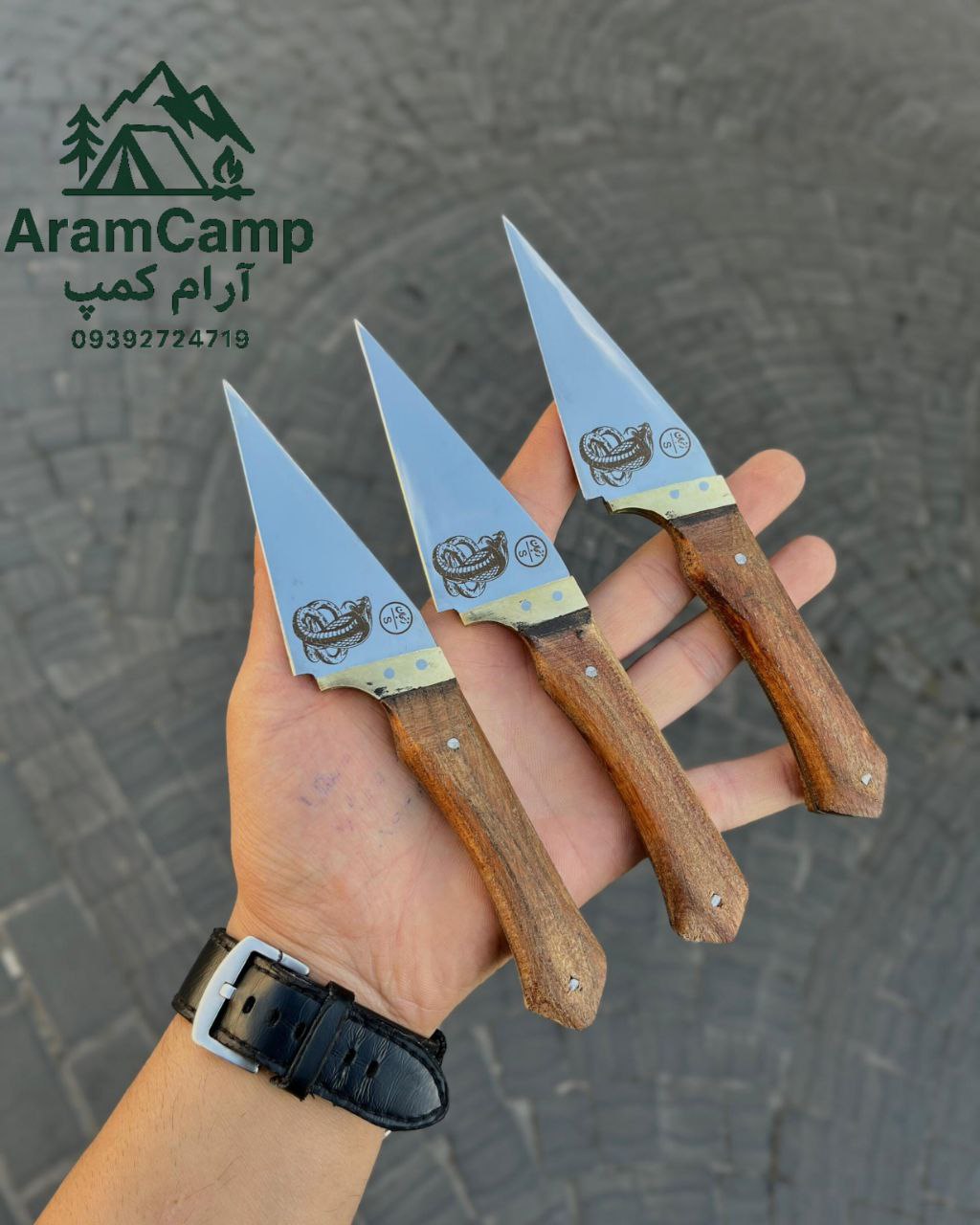 چاقو سوزنی ضد زنگ استیل همراه با غلافجدید