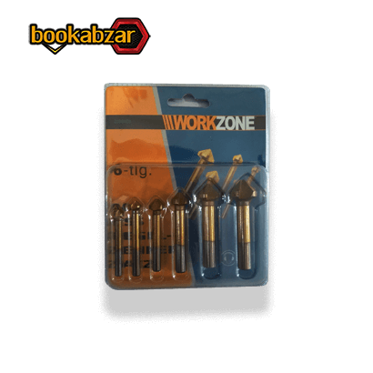 مته خزینه زاویه 90 درجه مجموعه 6 عددی برند WORKZONE