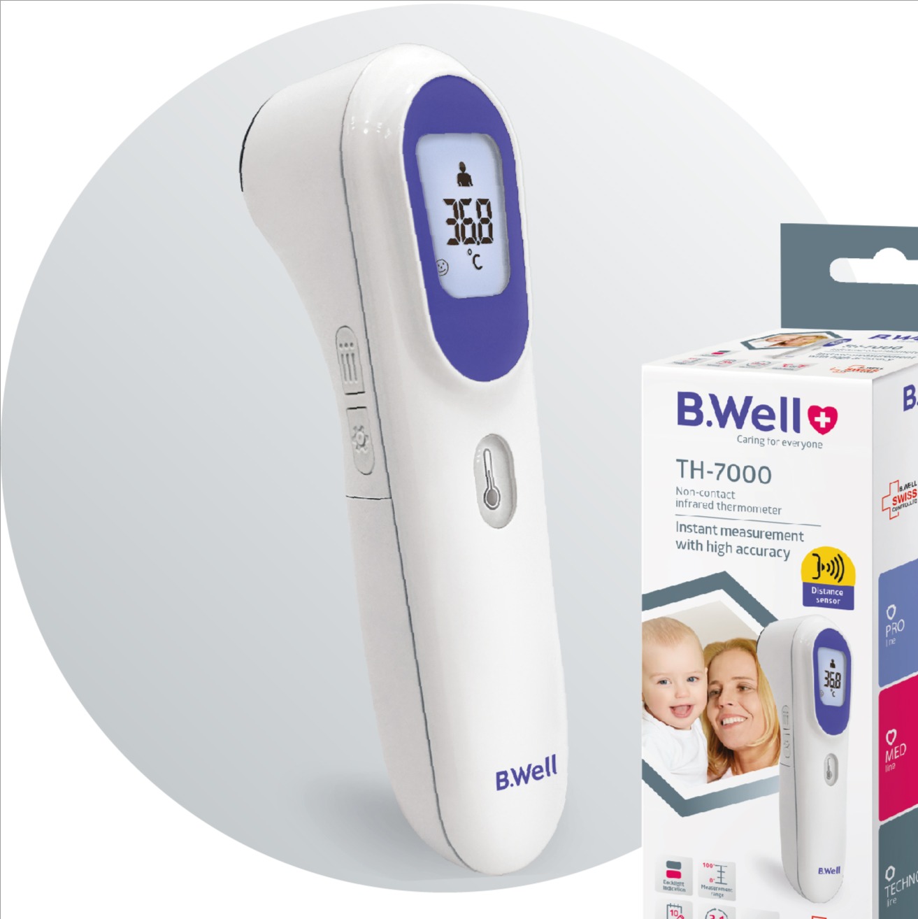 تب سنج مادون قرمز غیرتماسی B.Well TH-7000 با سنسور فاصلهجدید