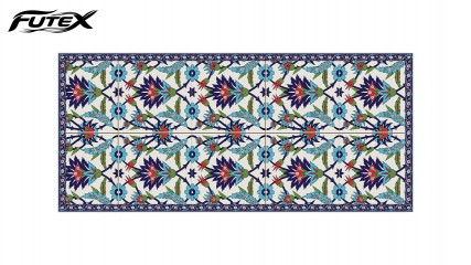 سفره طرح نقش باغ فیروزه کد 31046 سایز 150X70جدید