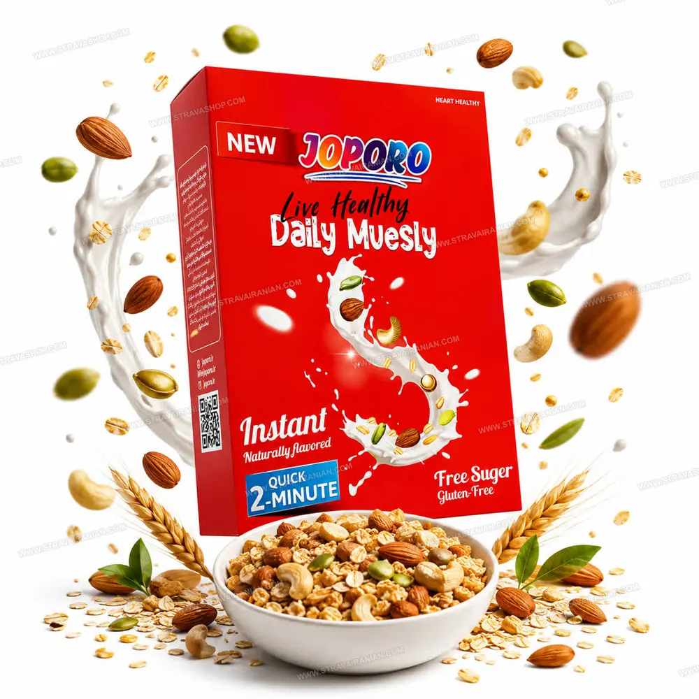 موسلی روزانه رژیمی و فاقد گلوتن 300 گرمی همراه با لیوان جوپرو