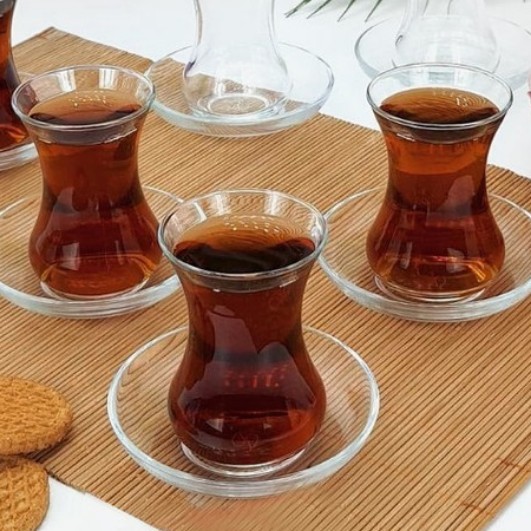 استکان و نعلبکی سوفیا استکان و نعلبکی صوفیا (بلور اصفهان) آنتی شوک نشکن طرح استکان پاشاباغچه ترک (دست 6 عدد 12 پارچه)