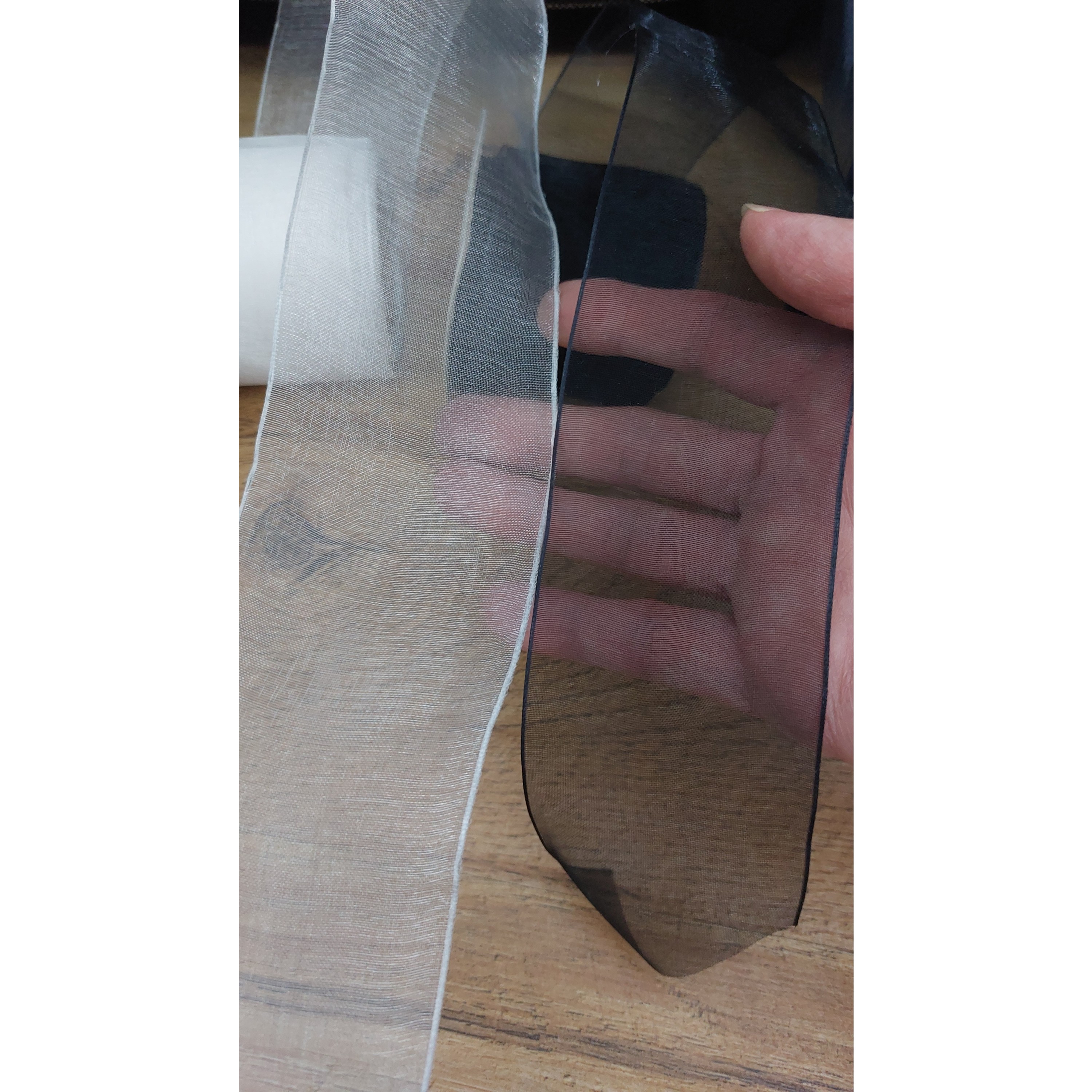 روبان حریر سیم دار عرض 5.5 و 6 سانت بصورت 3متری