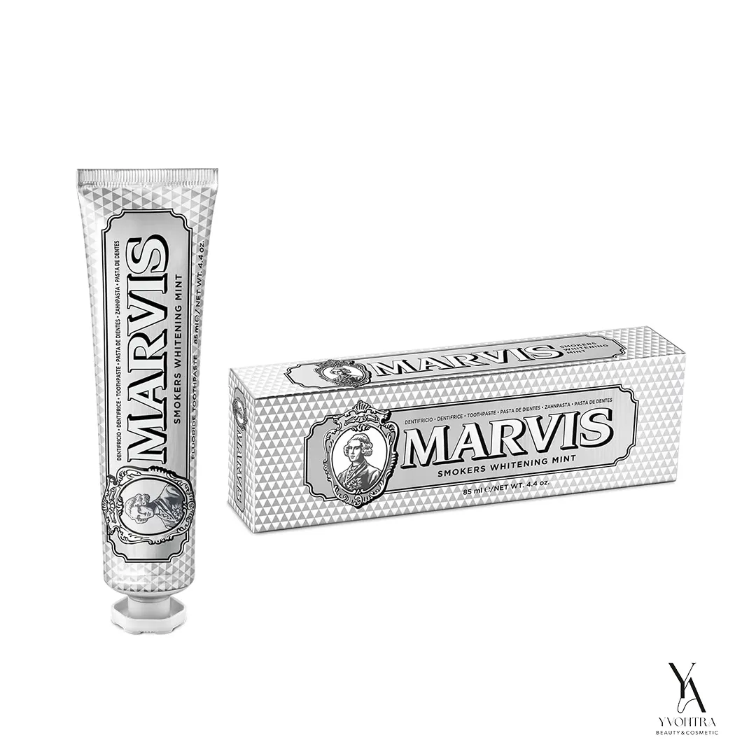 خمیردندان سفیدکننده مخصوص افراد سیگاری مارویس MARVIS مدلSmokers Whitening Mint حجم 85 میل