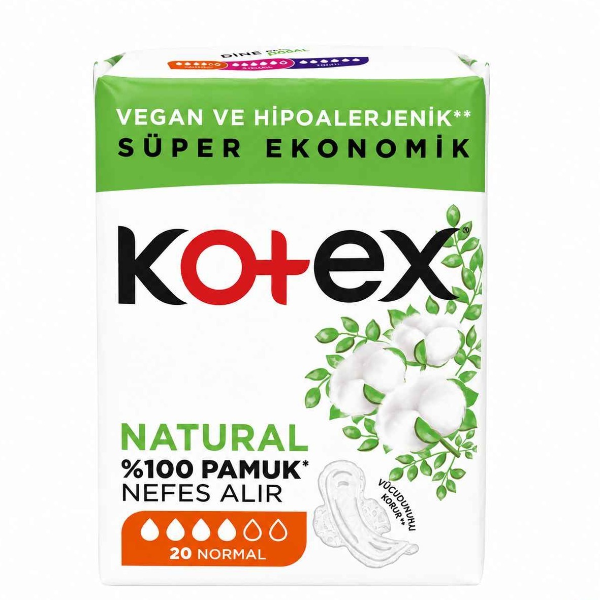 نوار بهداشتی کوتکس NATURAL مدل نرمال سایز متوسط بسته 20 عددیجدید