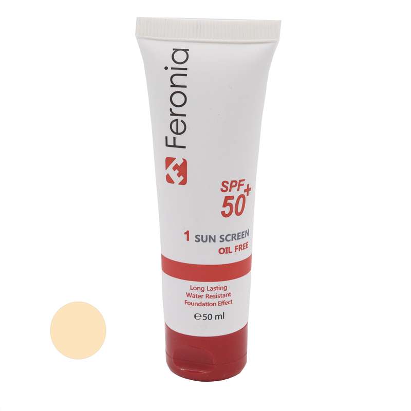 کرم ضد آفتاب رنگی فرونیا SPF50 مدل 1 مناسب پوست چرب حجم 65 میلیلیتر