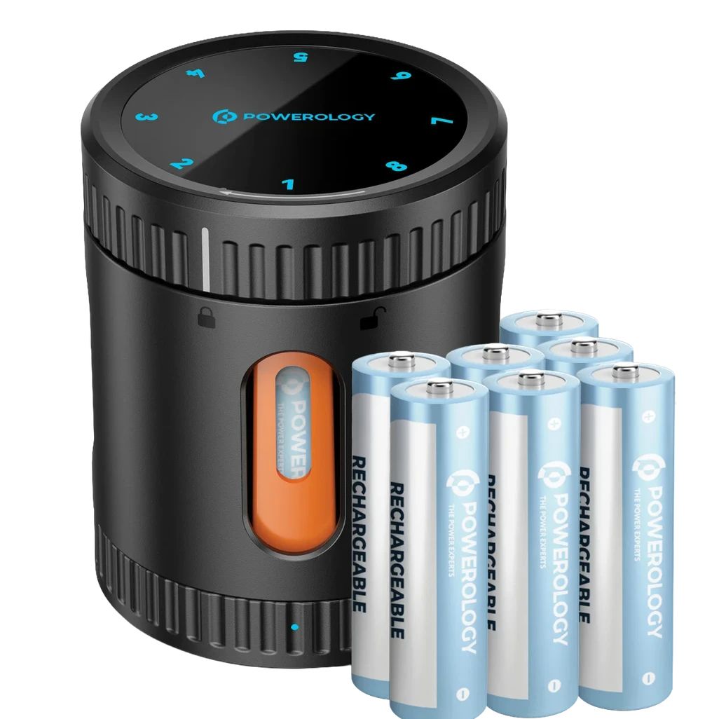باتری و کیس شارژ باتری پاورولوژی مدل POWEROLOGY PWAD04BKجدید