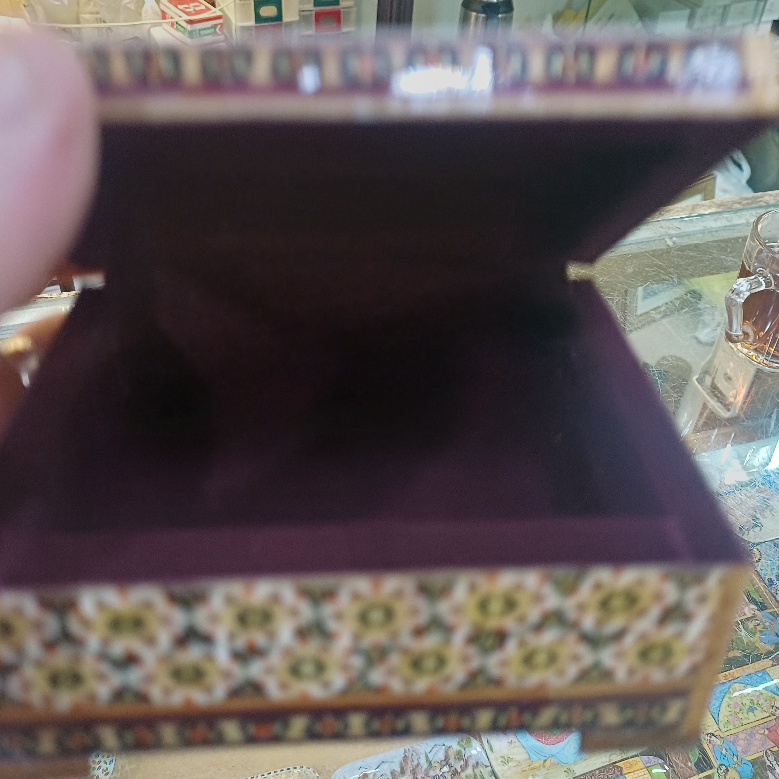 جعبه جواهری خاتم و مینیاتور گل و مرغجدید